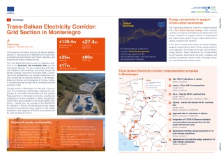 WBIF Trans-Balkan Electricity Corridor: Grid Section in Montenegro Factsheet